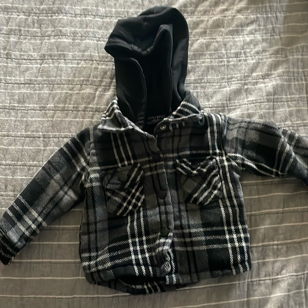 Little Bipsy hooded flannel jacket 0-6 months